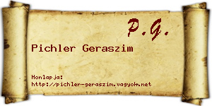 Pichler Geraszim névjegykártya